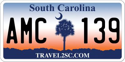 SC license plate AMC139