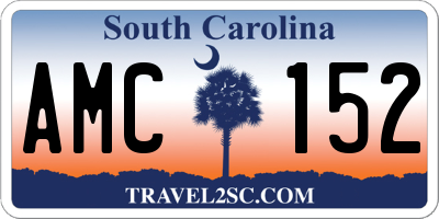SC license plate AMC152