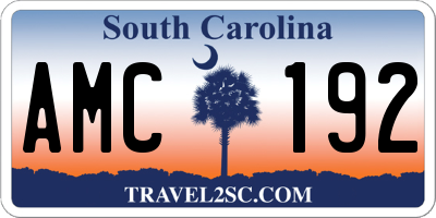SC license plate AMC192