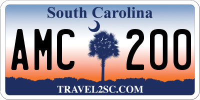 SC license plate AMC200