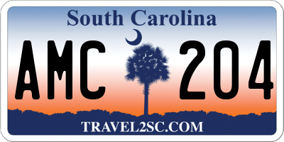 SC license plate AMC204