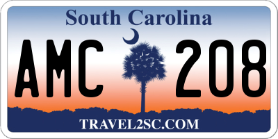 SC license plate AMC208