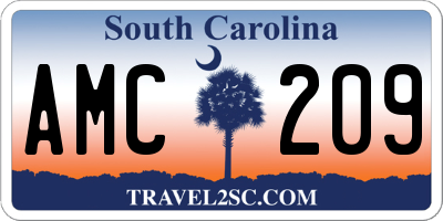 SC license plate AMC209