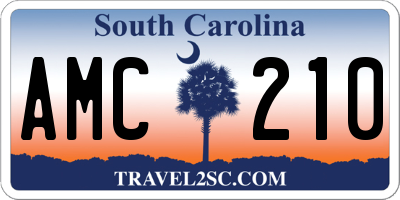 SC license plate AMC210