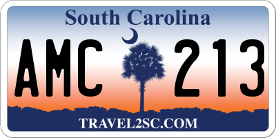 SC license plate AMC213
