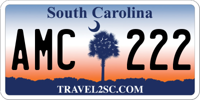 SC license plate AMC222