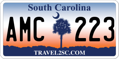 SC license plate AMC223