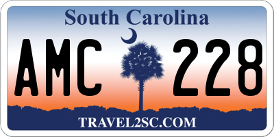 SC license plate AMC228