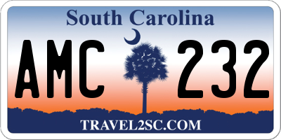 SC license plate AMC232