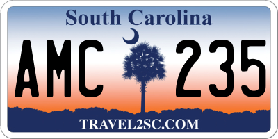 SC license plate AMC235
