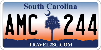 SC license plate AMC244