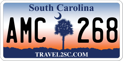SC license plate AMC268