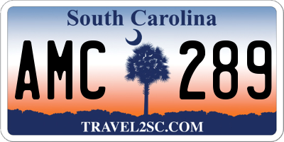 SC license plate AMC289