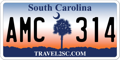SC license plate AMC314