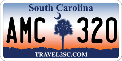 SC license plate AMC320