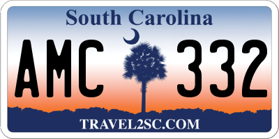 SC license plate AMC332