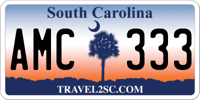 SC license plate AMC333