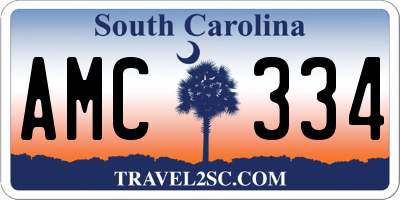 SC license plate AMC334
