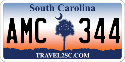 SC license plate AMC344