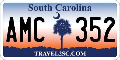 SC license plate AMC352