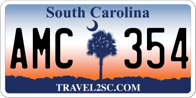 SC license plate AMC354