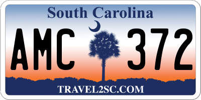 SC license plate AMC372