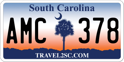 SC license plate AMC378