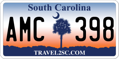 SC license plate AMC398