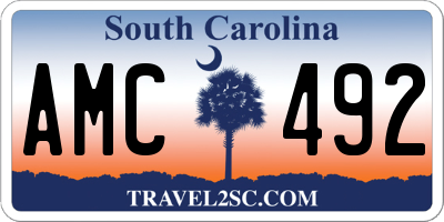 SC license plate AMC492