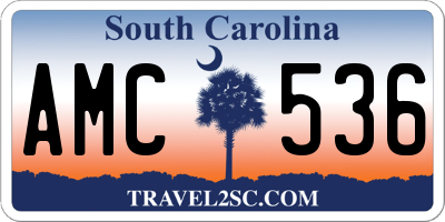 SC license plate AMC536