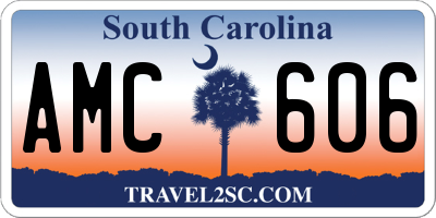 SC license plate AMC606