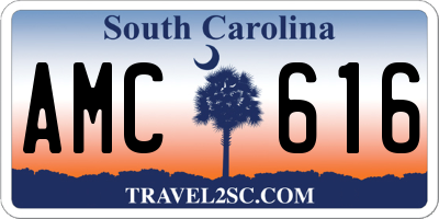 SC license plate AMC616