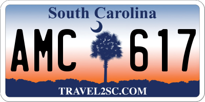 SC license plate AMC617