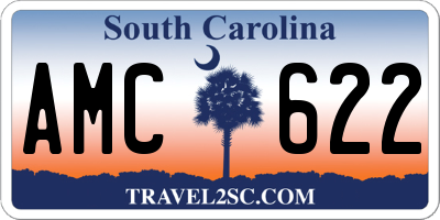 SC license plate AMC622