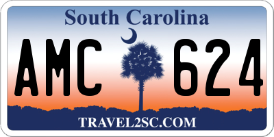 SC license plate AMC624