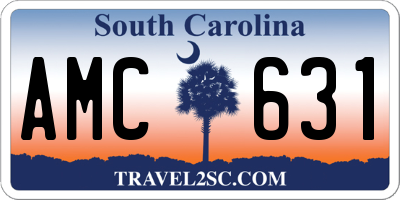 SC license plate AMC631