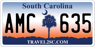 SC license plate AMC635
