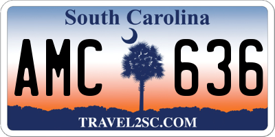 SC license plate AMC636
