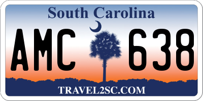 SC license plate AMC638