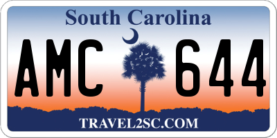 SC license plate AMC644
