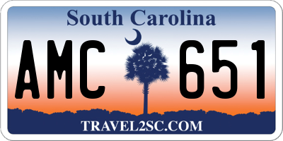 SC license plate AMC651