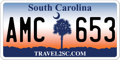 SC license plate AMC653