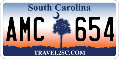 SC license plate AMC654