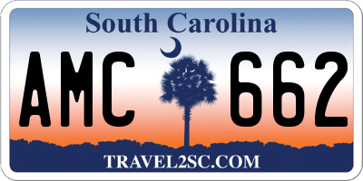 SC license plate AMC662