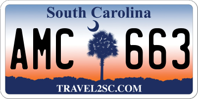 SC license plate AMC663