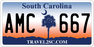 SC license plate AMC667