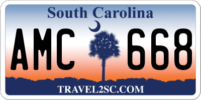SC license plate AMC668
