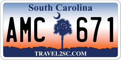 SC license plate AMC671