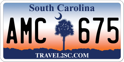 SC license plate AMC675