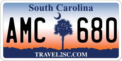 SC license plate AMC680